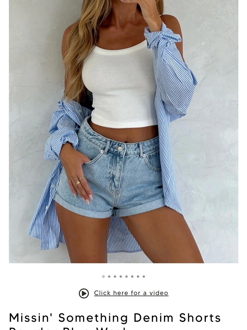 White Fox Boutique Light Blue Denim Jean Shorts
